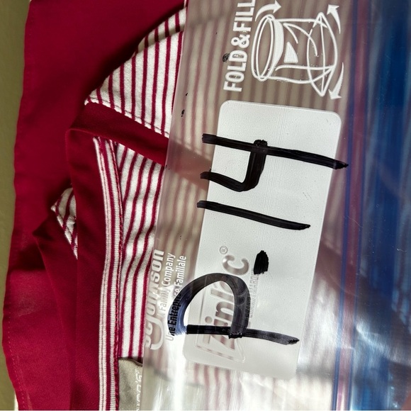 Chico's size 1 (M) Red White Striped V Neck Ultra Soft Stretch Long Sleeve Top - Picture 6 of 6